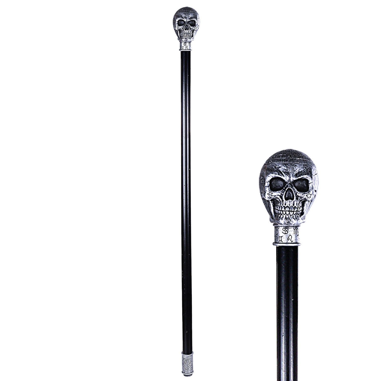 37&quot; Walking Cane - Astrology Skull, SKU PG-13439, UPC 700317119302