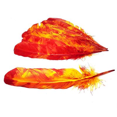 10-12&quot; Tie Dye Red Feather, SKU FTH-TIE-RED, UPC 6016006931938