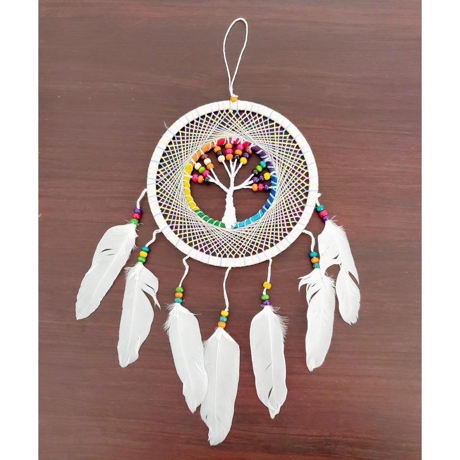 6&quot; Dream Catcher - Wooden Bead Tree of Life, SKU DC94, UPC 700317030898