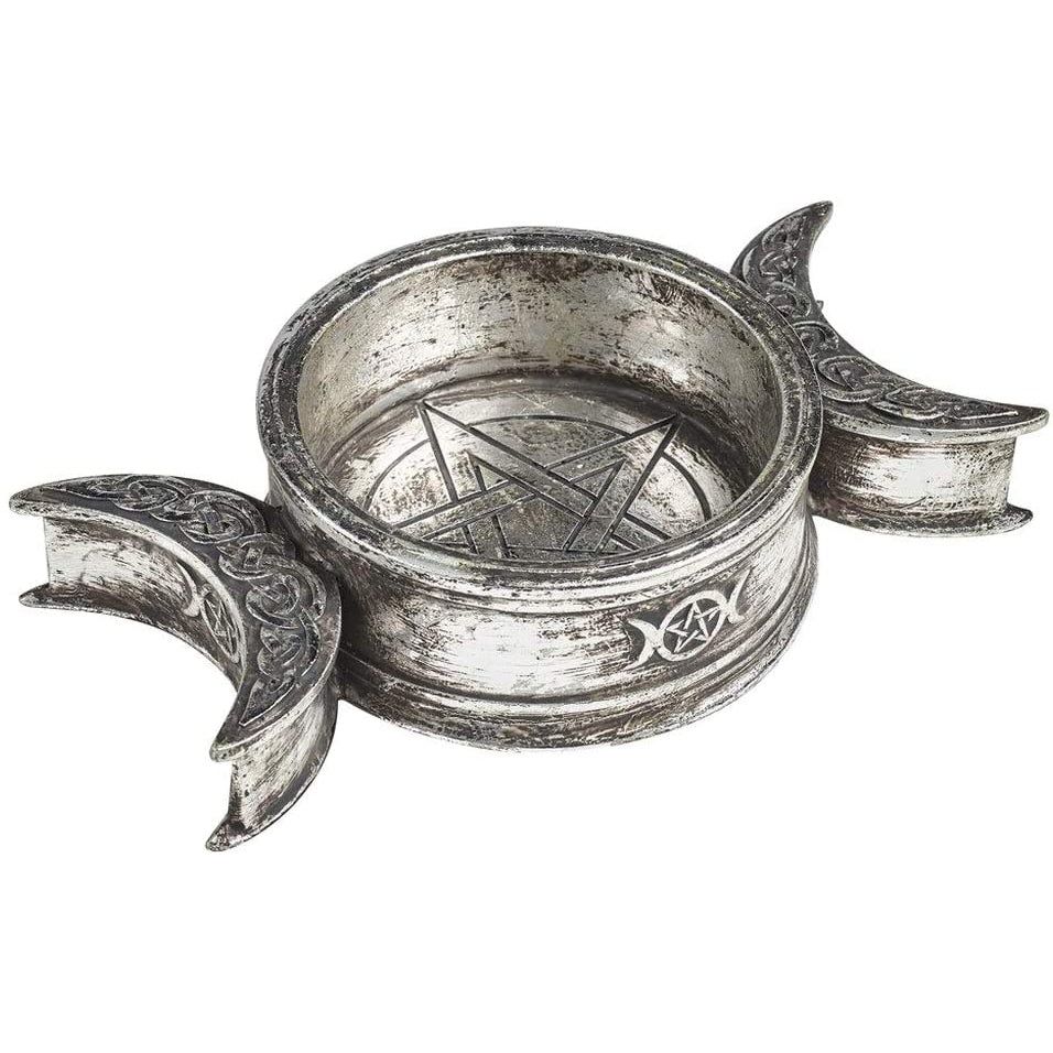 6.5&quot; Triple Moon Pillar Candle Holder, SKU PG-14647, UPC 700317029656