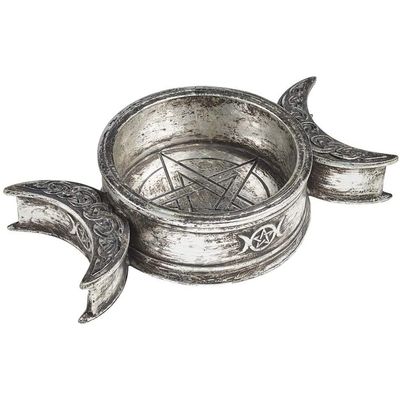 6.5&quot; Triple Moon Pillar Candle Holder, SKU PG-14647, UPC 700317029656