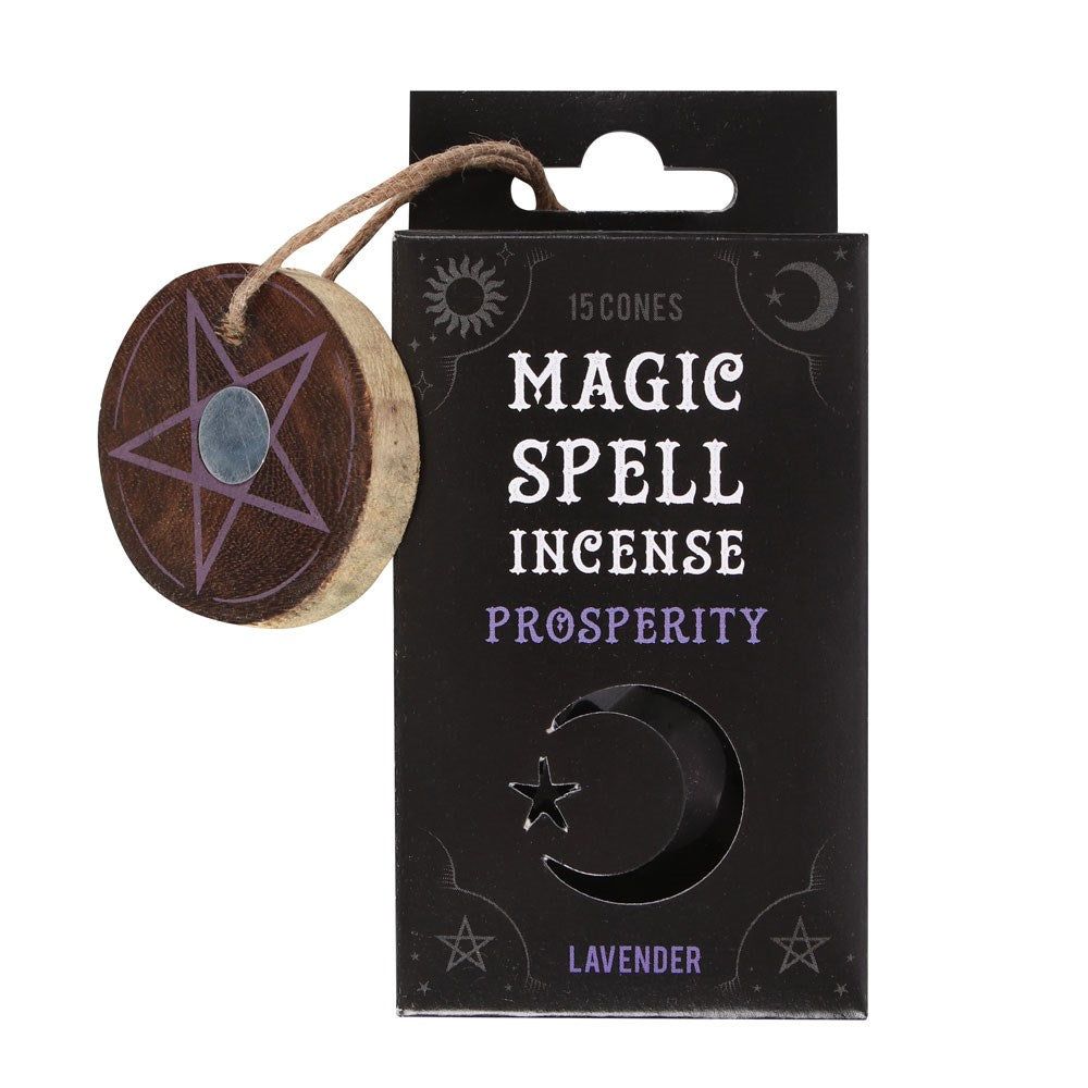 Magic Spell Incense Cones - Prosperity - Lavender (Pack of 15), SKU PG-14600, UPC 700317055556