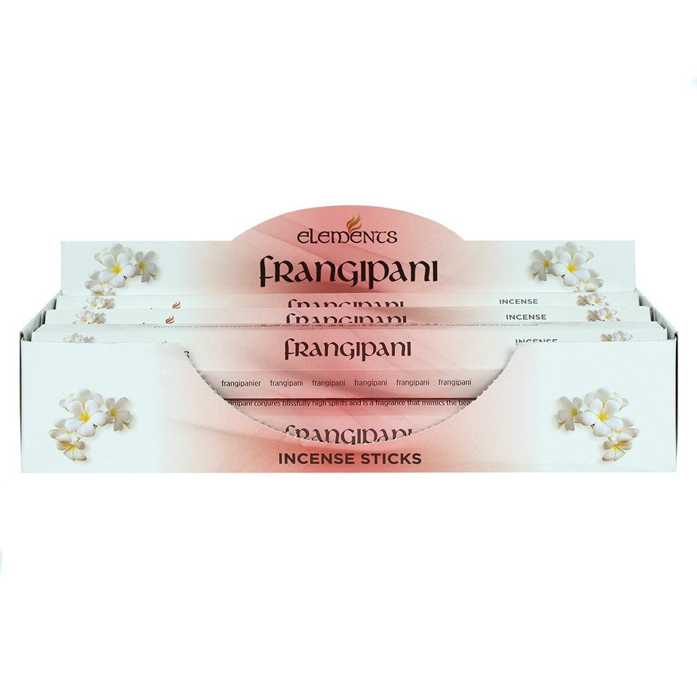 Elements Incense Sticks Display - Frangipani (6 Packs of 20 Sticks), SKU PG-14426, UPC 700317070498