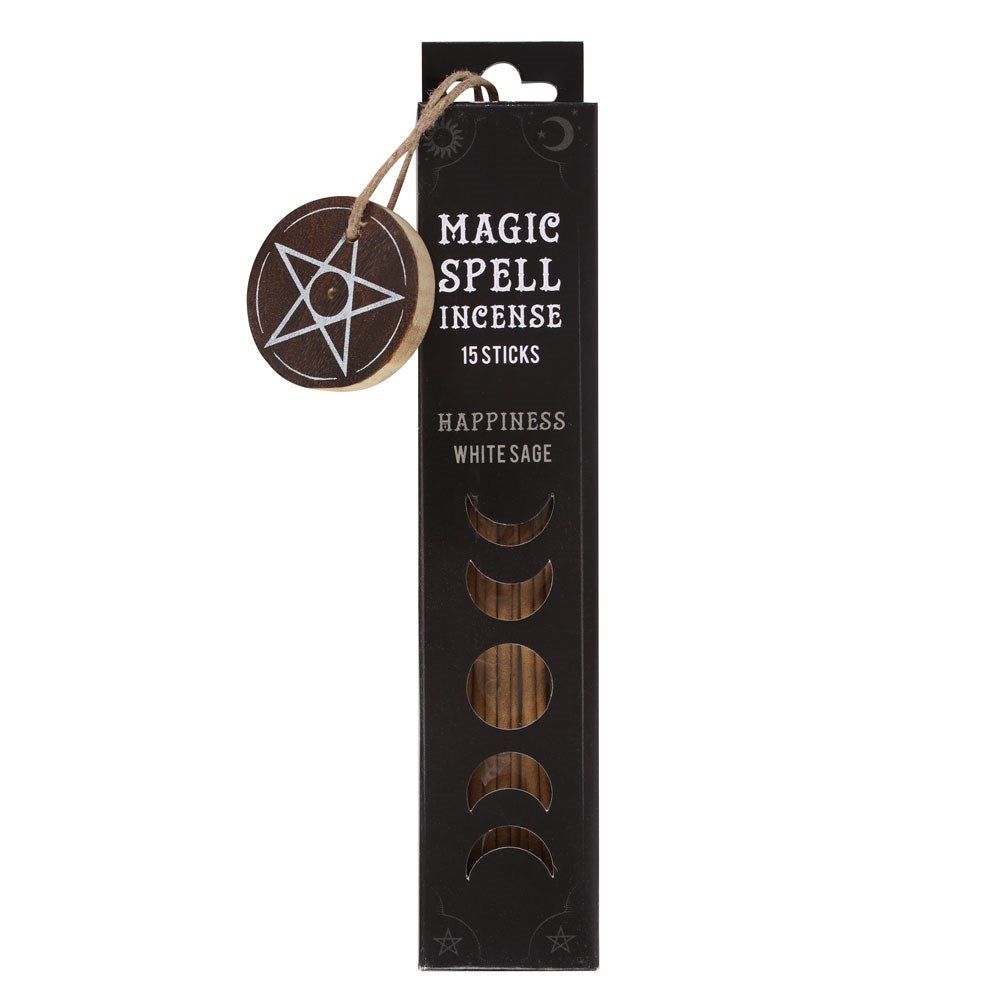 Magic Spell Incense Sticks - Happiness - White Sage (Pack of 15), SKU PG-14595, UPC 700317032014