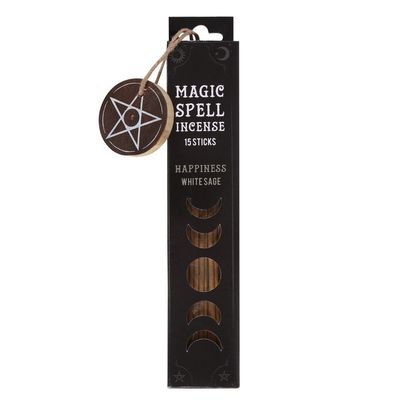 Magic Spell Incense Sticks - Happiness - White Sage (Pack of 15), SKU PG-14595, UPC 700317032014