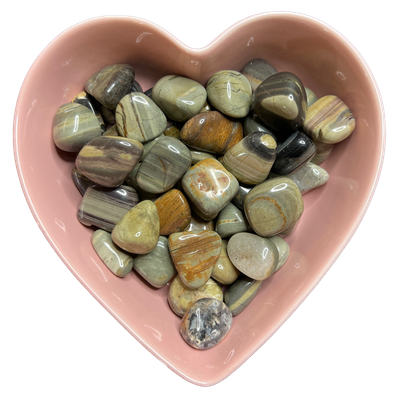 Silver Mist Jasper Tumbled Stone Natural Gemstone - One Stone, SKU TR-49, UPC 6016008745786