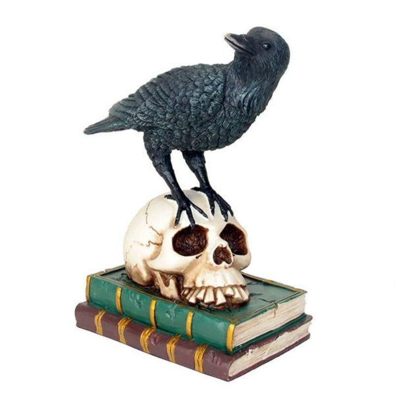 7.5&quot; Raven on Skulls &amp; Books Statue, SKU PG-Y8595, UPC 700317120940