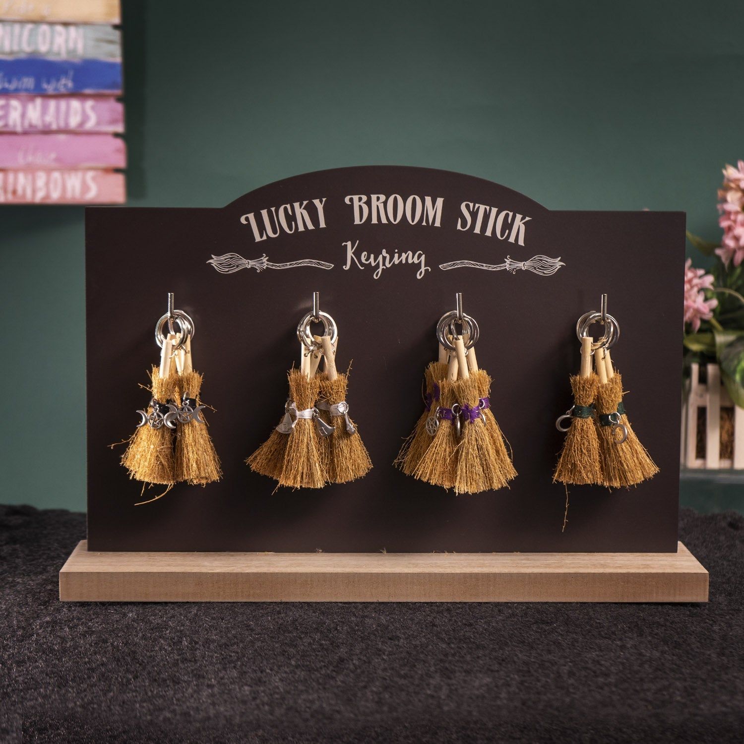 Lucky Broomstick Keyring (Display of 24), SKU PG-15315, UPC 700317293736