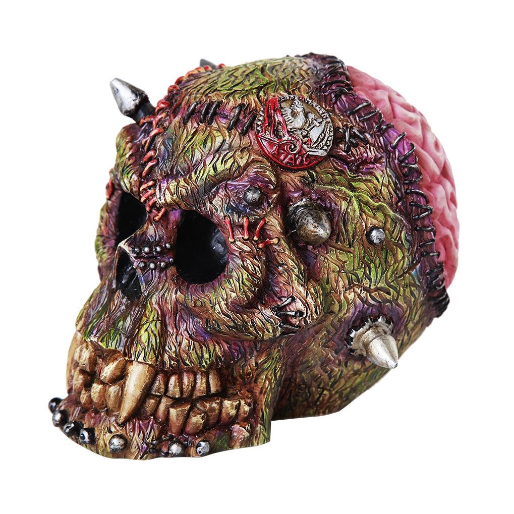 8&quot; Frankenstein Brain Skull Statue, SKU PG-12133, UPC 700317071952