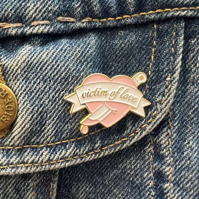 Victim of Love Stabbed Heart Enamel Pin, SKU XZ3911-111, UPC 6016030162186