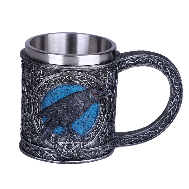 6&quot; Stainless Steel Resin Mug - Raven, SKU PG-13269, UPC 700317044956