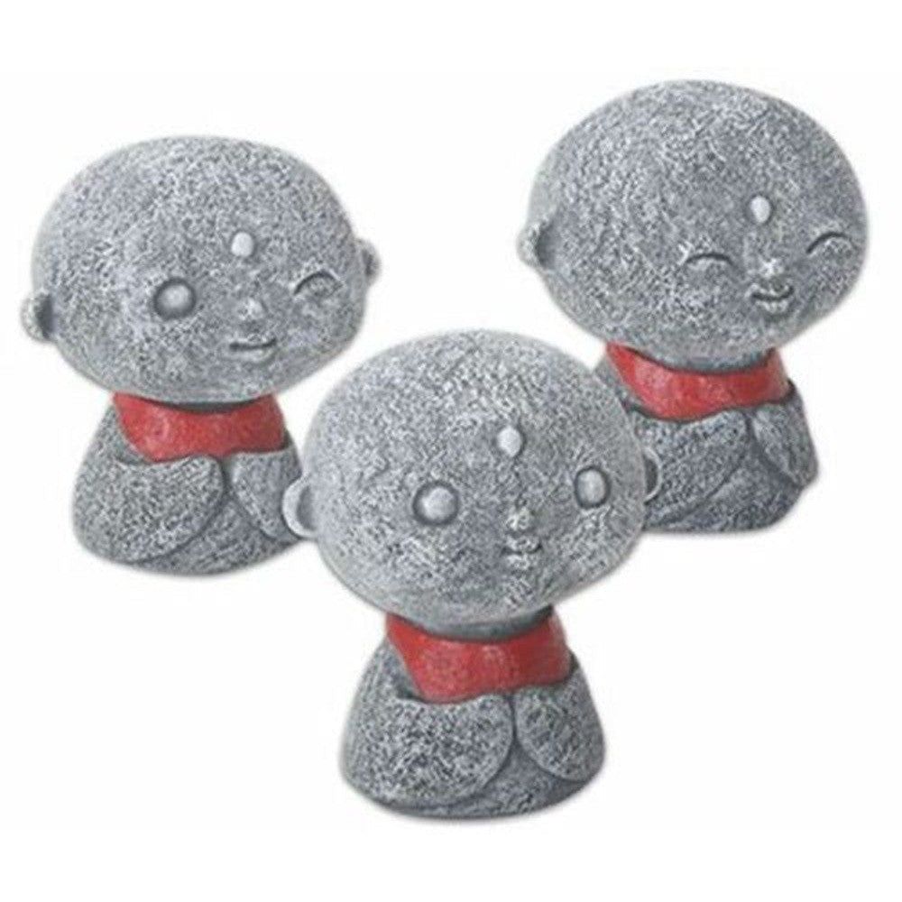 2.5&quot; Mini Jizo Monk Statues (Set of 3), SKU PG-Y9139, UPC 700317252856