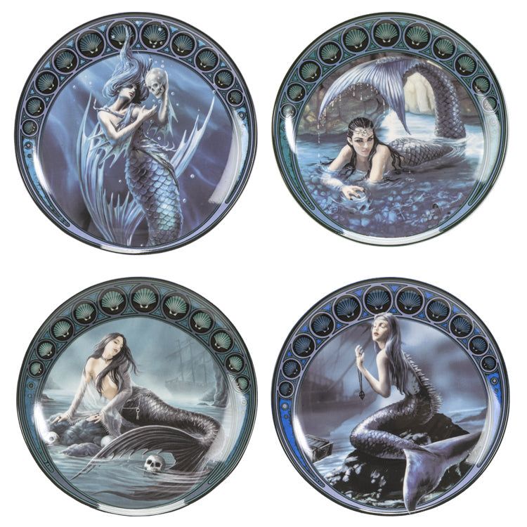 7&quot; Anne Stokes Dessert Plate Set - Sirens (Set of 4), SKU PG-14064, UPC 700317036616