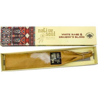 Green Tree Native Soul Incense 15 gram - White Sage &amp; Dragon&#39;s Blood, SKU KH-72796-D12, UPC 7003171…