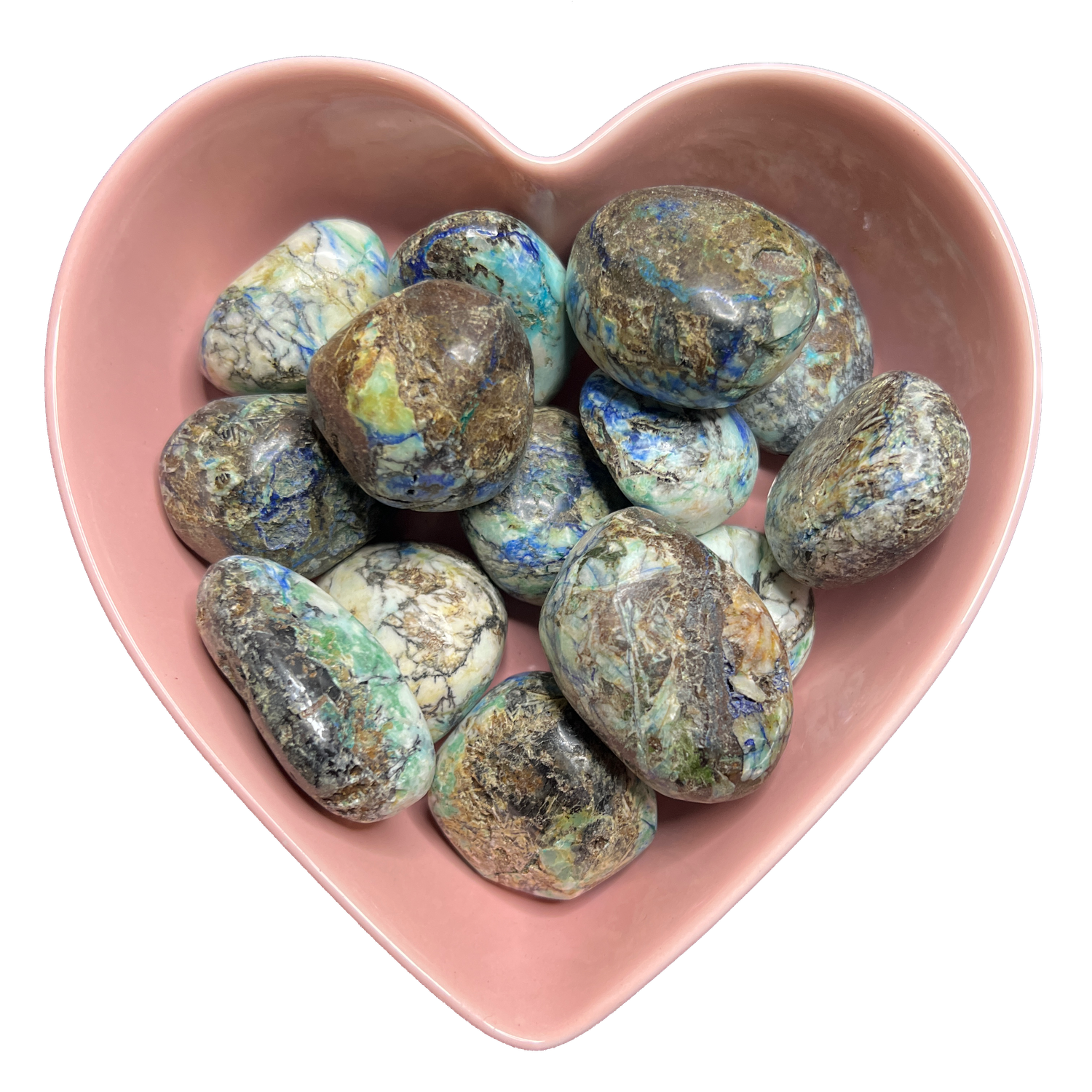 Azurite Malachite (Extra Large) Tumbled Stone Natural Gemstone - One Stone, SKU TR-37, UPC 60160062…