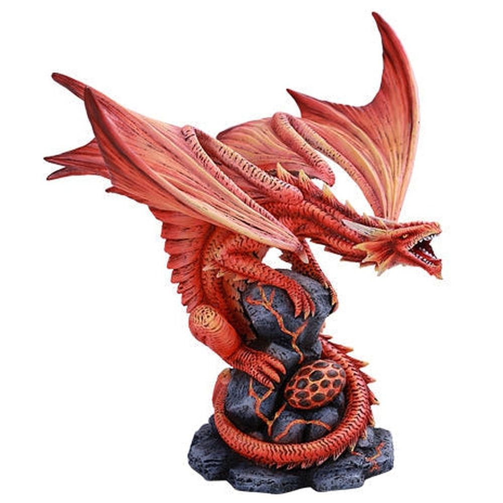 9.5&quot; Anne Stokes Dragon Statue - Fire Dragon, SKU PG-13101, UPC 700317036524