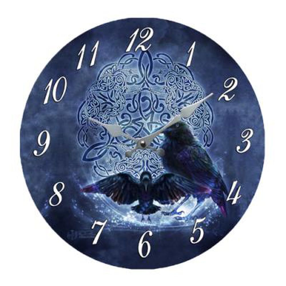 13.25&quot; Wall Clock - Celtic Raven, SKU PG-11105, UPC 700317110101