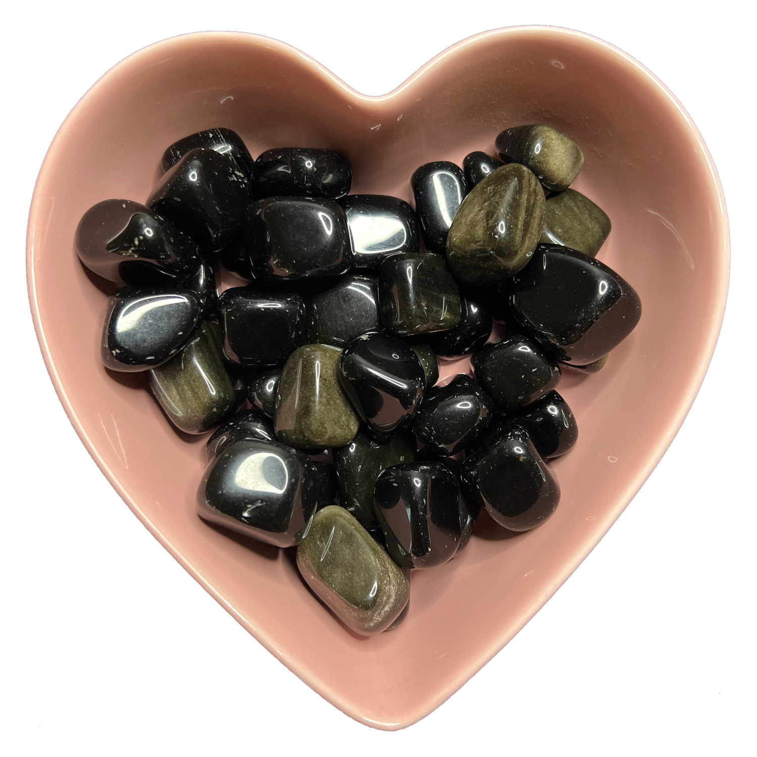 Goldsheen Obsidian Tumbled Stone Natural Gemstone - One Stone, SKU TR-60, UPC 6016004479487