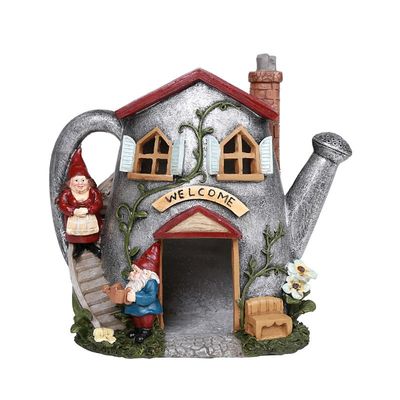 8.5&quot; Gnome Statue - Gnome House Watering Can, SKU PG-12854, UPC 700317041405