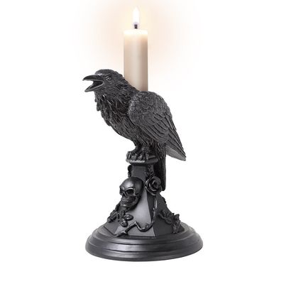 6.5&quot; Poe&#39;s Raven Candle Holder, SKU PG-15045, UPC 700317068556