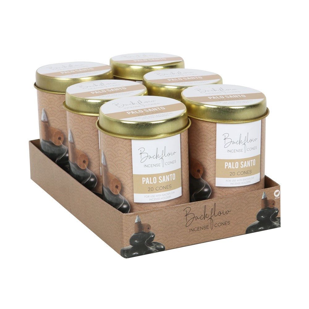 Jumbo Backflow Incense Cones Display - Palo Santo (6 Packs of 20), SKU PG-15272, UPC 700317290605