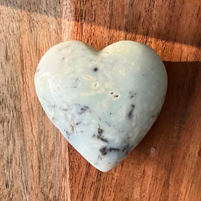 2&quot; Puffed Gemstone Heart - Green Chrysoprase, SKU 31908012, UPC 700317031154