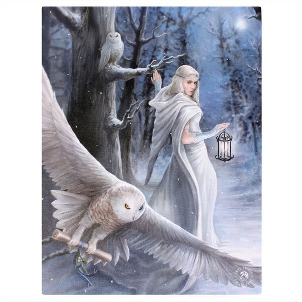9.8&quot; Anne Stokes Canvas Print - Midnight Messenger Owl, SKU PG-13830, UPC 700317299424
