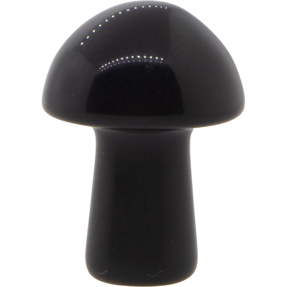 1&quot; Mushroom Gemstone Carving - Black Obsidian, SKU KH-98853, UPC 700317247517