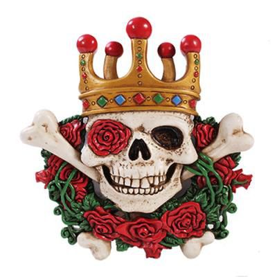 7&quot; Rose and Crown Skull Plaque, SKU PG-10807, UPC 700317071495