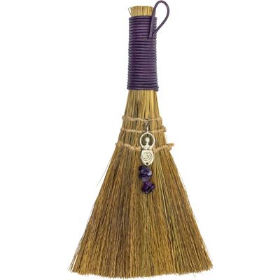 8.5&quot; Wicca Broom - Goddess with Amethyst, SKU KH-27345, UPC 6016002699658