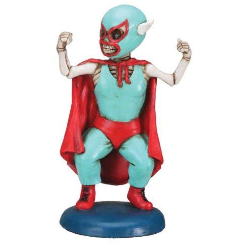 3.75&quot; Day of the Dead Statue - Lucha Dore, SKU PG-Y7896, UPC 700317038627