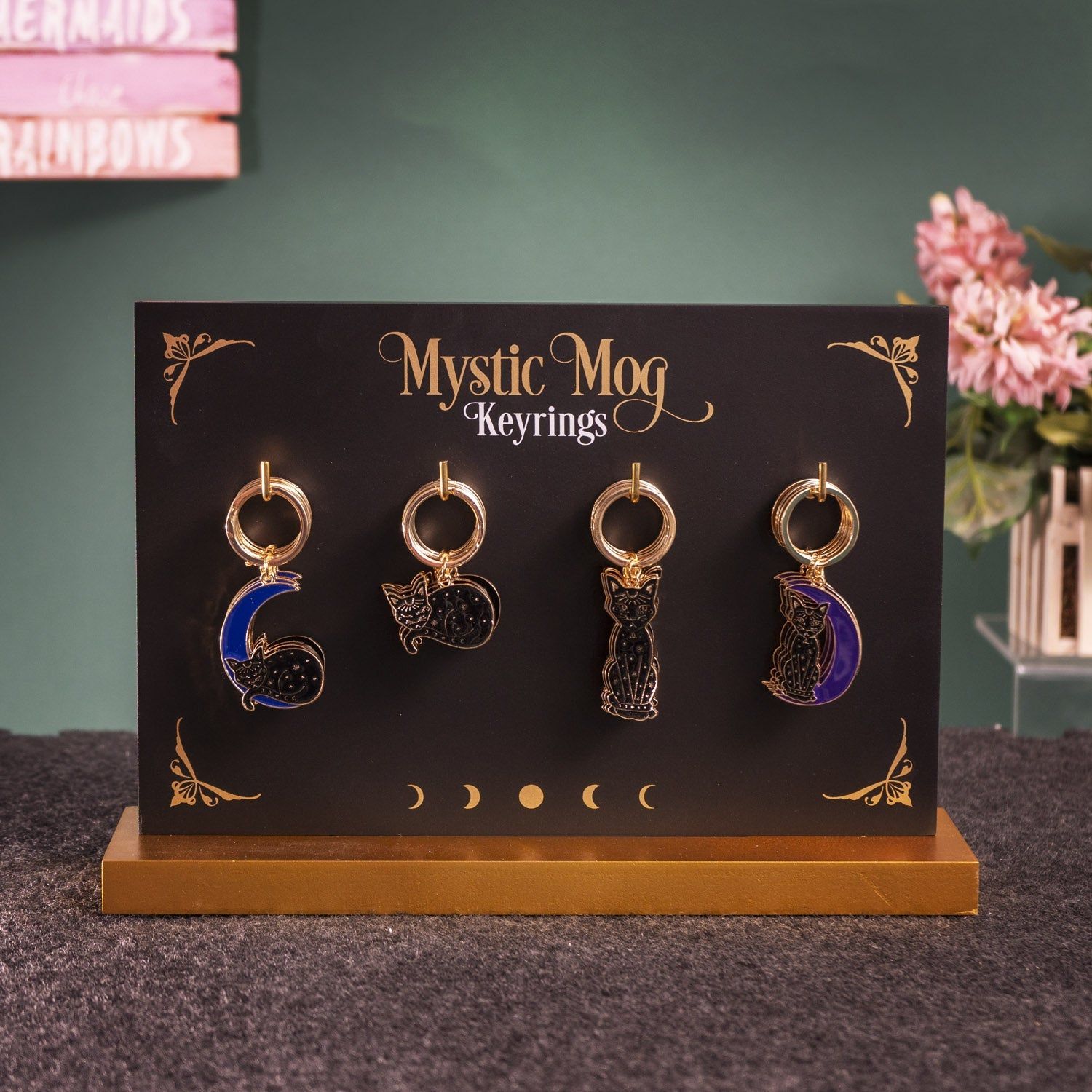 Mystic Cat Keyrings (Display of 24), SKU PG-15324, UPC 700317293767