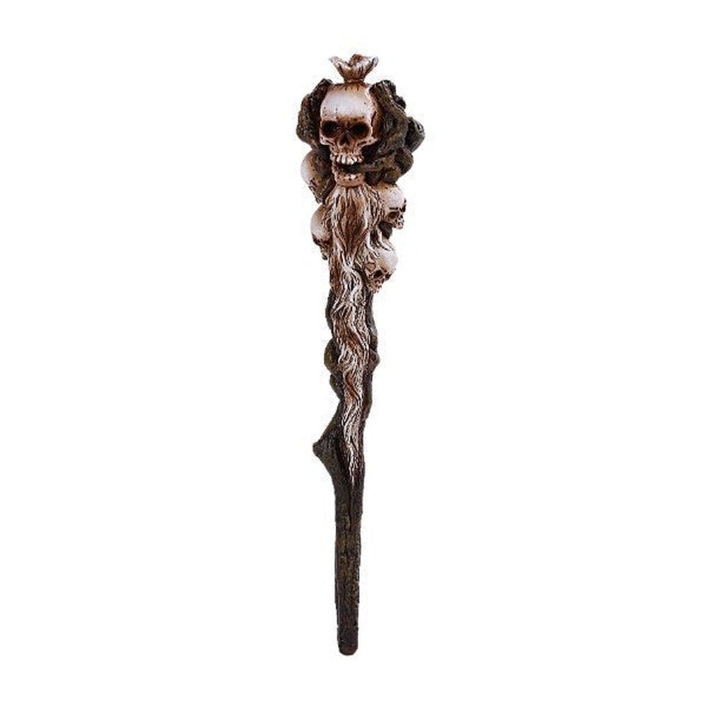 9.5&quot; Mystical Wand - Skull Heads, SKU PG-13053, UPC