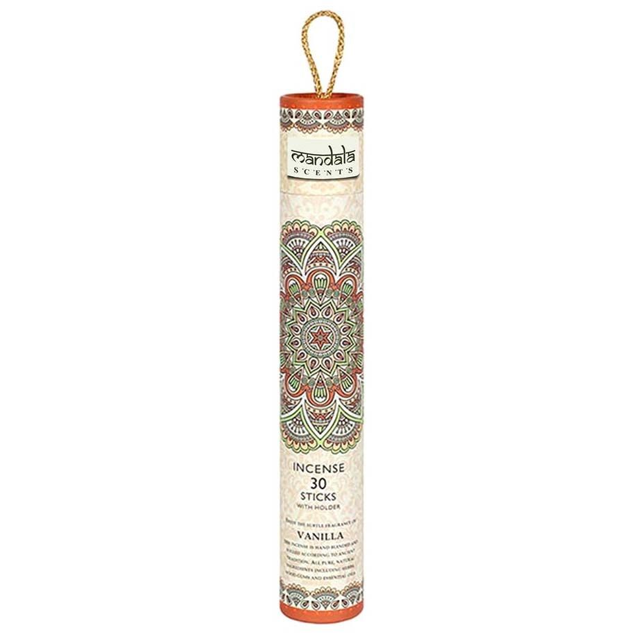 Mandala Incense Sticks with Holder - Vanilla (30 Sticks), SKU PG-14860-V, UPC 700317036050