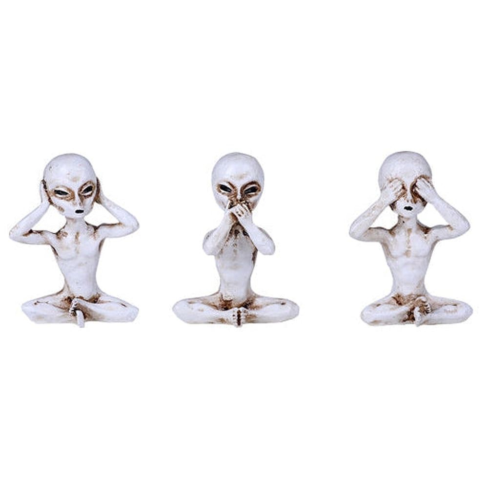 3.75&quot; Alien Statue Set - See, Hear, Speak No Evil (Set of 3), SKU PG-13365, UPC 700317073925