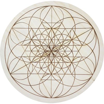 12&quot; Wood Crystal Grid - Fibonacci Seed of Life, SKU KH-15191, UPC 700317121510
