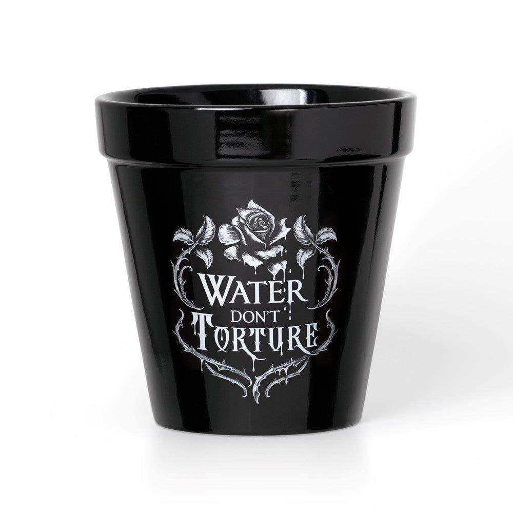 5&quot; Ceramic Planter Pot - Water Don&#39;t Torture, SKU PG-15220, UPC 700317118176