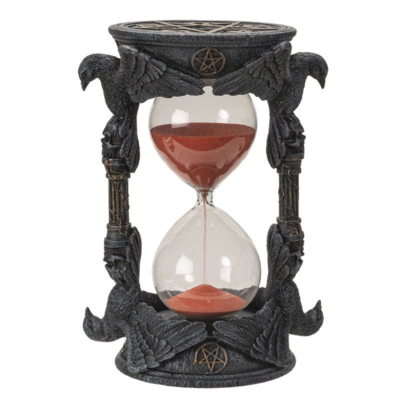 7&quot; Raven Skull Sand Timer Statue, SKU PG-14945, UPC 700317075585