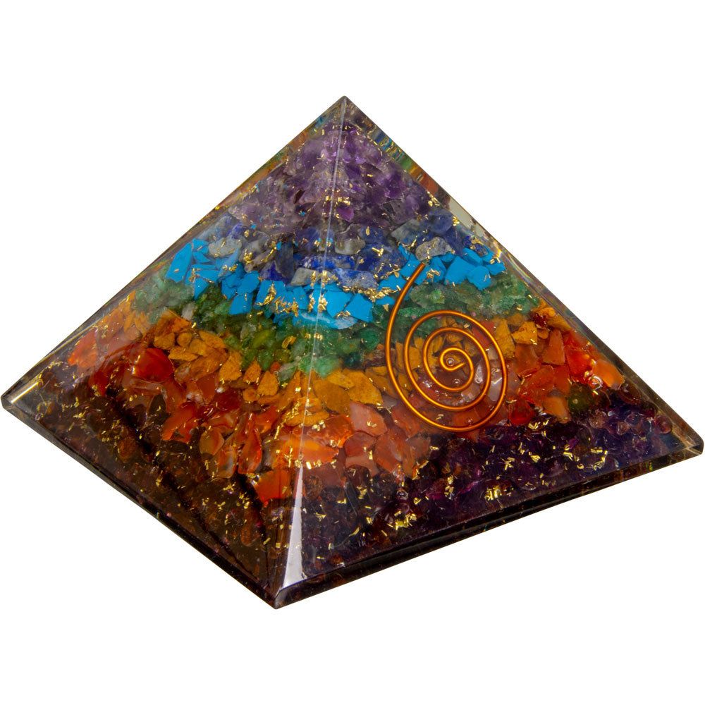 2.5&quot; Orgone Pyramid - Chakras, SKU KH-63218, UPC 700317124351