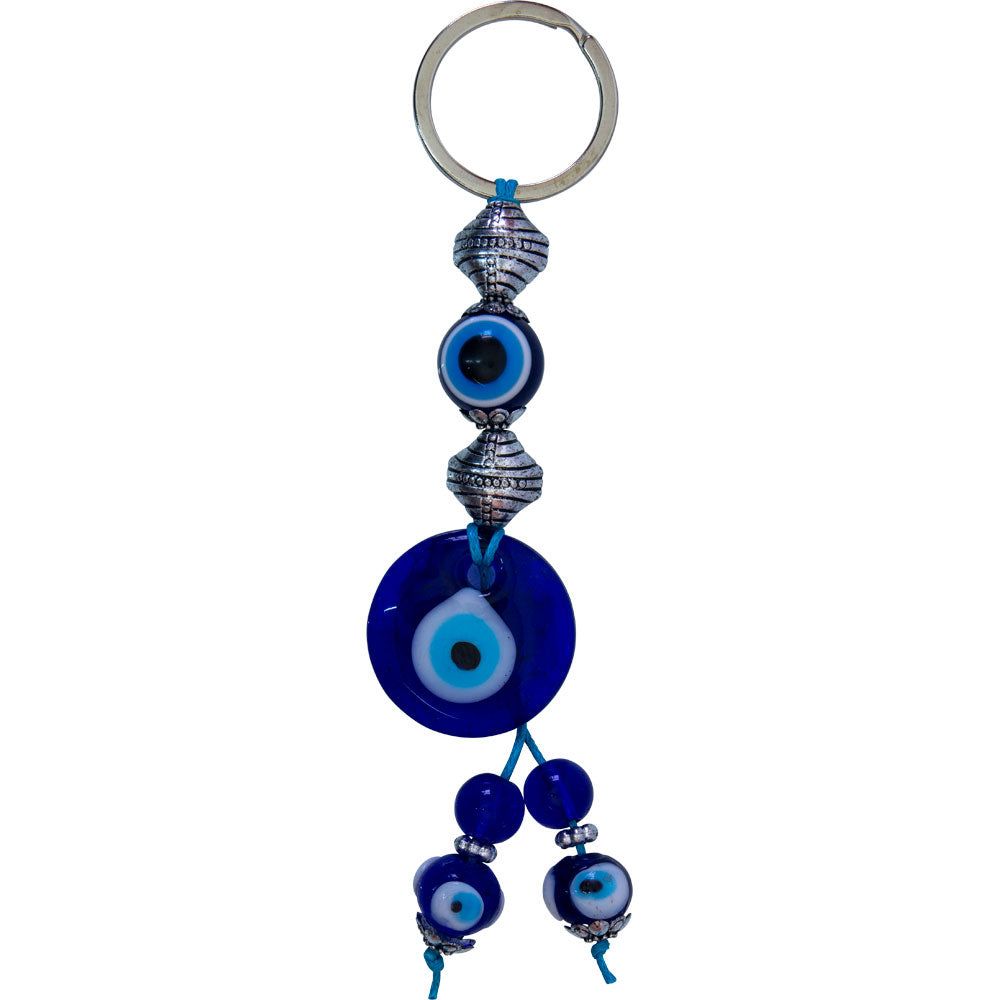 5.5&quot; Evil Eye Talisman Key Ring - Evil Eye with Tassels, SKU KH-63440, UPC 700317121565