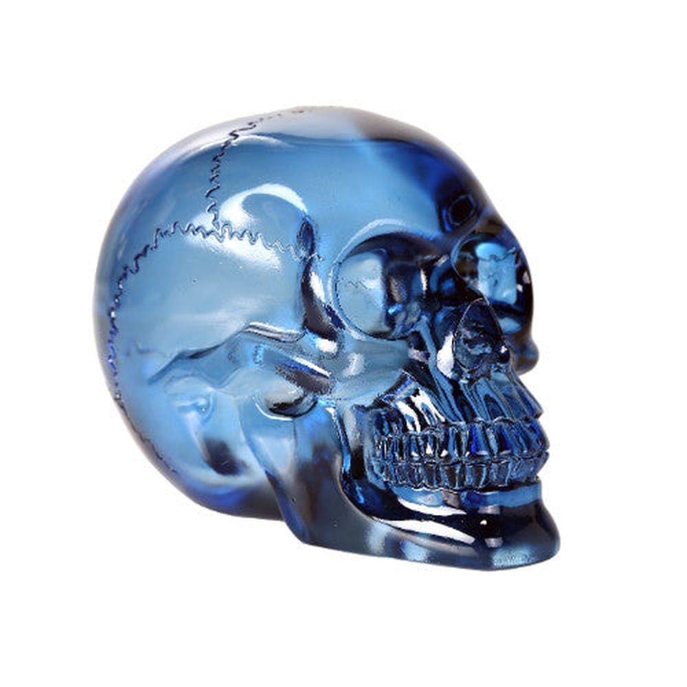 6.5&quot; Translucent Blue Crystal Skull, SKU PG-11823, UPC 700317071884