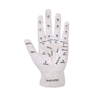 7.25&quot; Fortune Teller Palmistry Figurine - White, SKU PG-13715, UPC