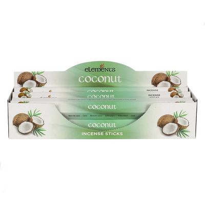 Elements Incense Sticks Display - Coconut (6 Packs of 20 Sticks), SKU PG-14408, UPC 700317059608