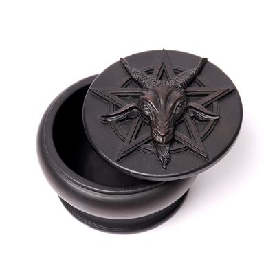 3.5&quot; Baphomet Black Trinket Box, SKU PG-14513, UPC 700317024217
