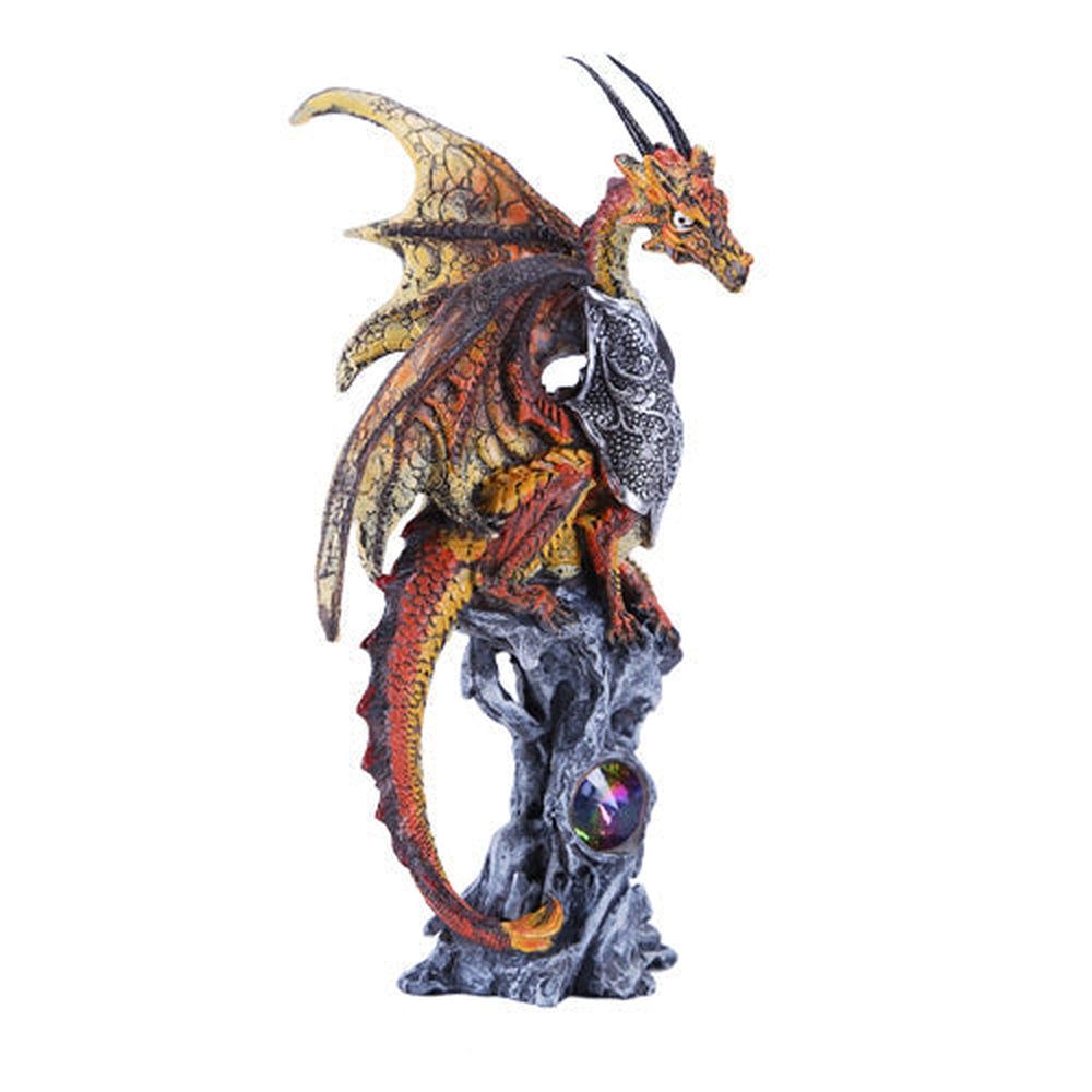 6.6&quot; Orange Dragon Statue, SKU PG-11172, UPC 700317252634