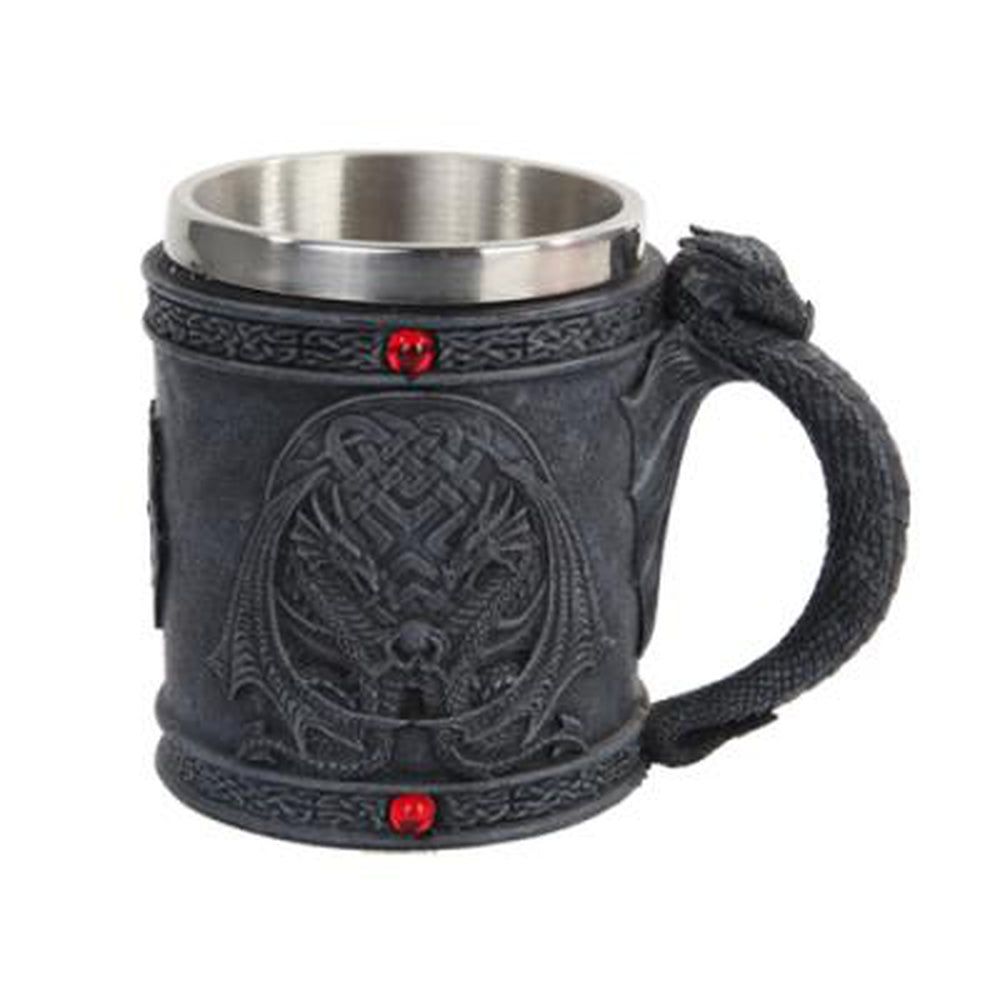 5.5&quot; Stainless Steel Resin Mug - Dragon, SKU PG-10084, UPC 700317044529