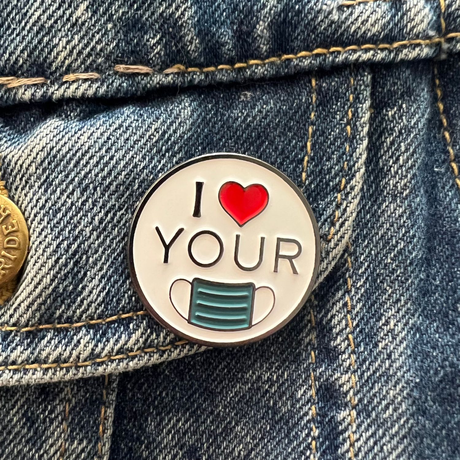 I Love Your Mask Enamel Pin, SKU XZ4456-134, UPC 6016001863890