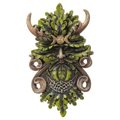 11.5&quot; Greenman Wall Plaque - Triple Moon, SKU PG-14740, UPC 700317033752