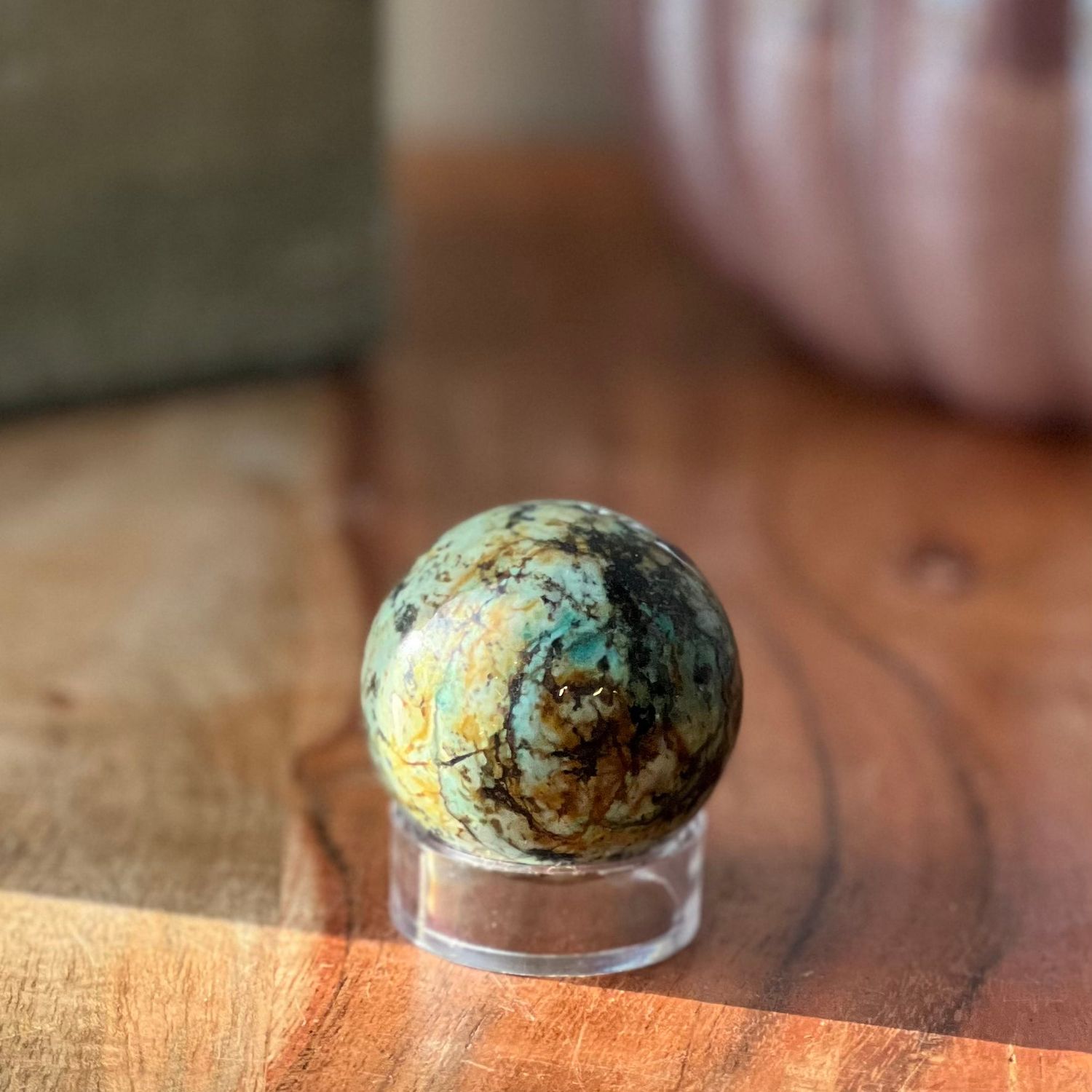 40 mm Gemstone Sphere - African Turquoise, SKU 30405046, UPC 700317031338