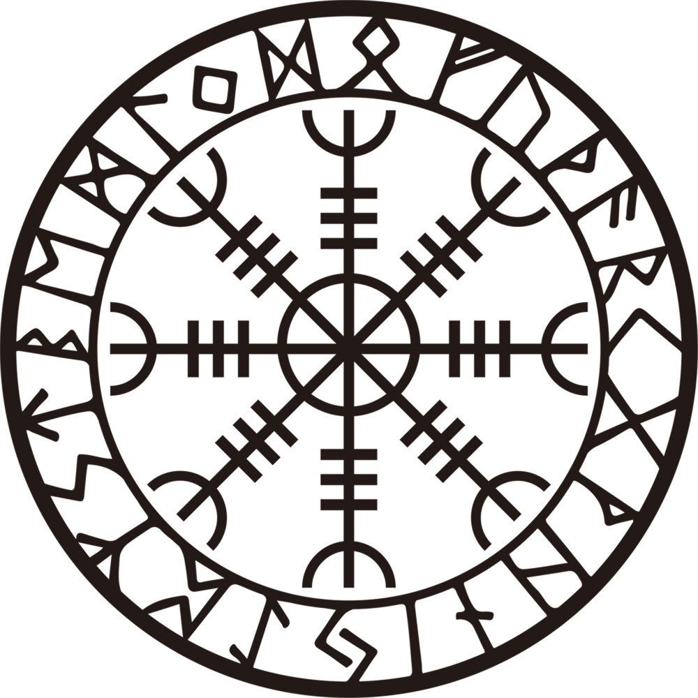 22&quot; Wall Decal - Helm of Awe with Runes, SKU KH-57643, UPC 700317122500